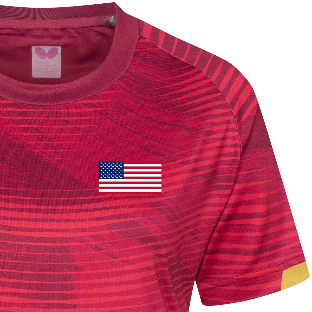 Butterfly USA Team 25 Lady Shirt - Red - Front - Flag